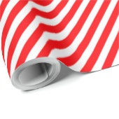Diagonaal snoepriet Stripes-kerstrood & wit Cadeaupapier (Rol Hoek)