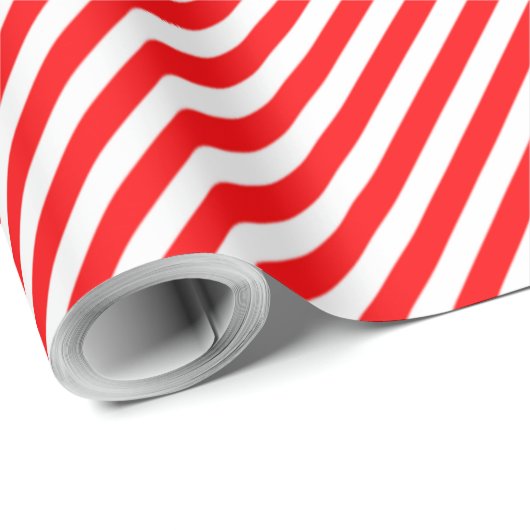 Diagonaal snoepriet Stripes-kerstrood & wit Cadeaupapier (Rol Hoek)