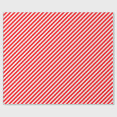 Diagonaal snoepriet Stripes-kerstrood & wit Cadeaupapier (Vlak)