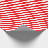 Diagonaal snoepriet Stripes-kerstrood & wit Cadeaupapier (Hoek)