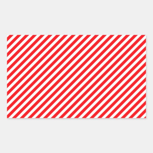 Diagonaal snoeprietstrips met kerstrood en wit rechthoekige sticker (Voorkant)
