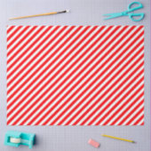 Diagonaal snoeprietstrips met kerstrood en wit tissuepapier (Craft)