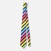 Diagonaal streep Stropdas Pastel Regenboog (Voorkant)