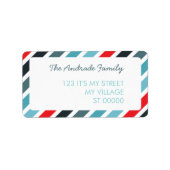 Diagonaal streeppatroon Gepersonaliseerd Adresetik Etiket (Voorkant)