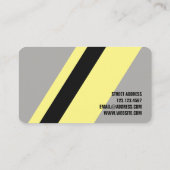 Diagonaal strepe lintkleurthema grijs visitekaartje (Achterkant)
