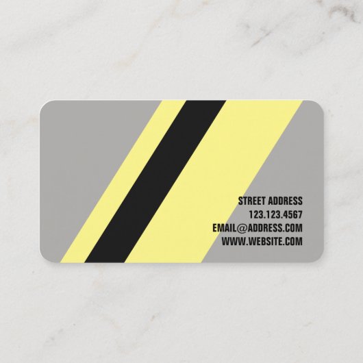 Diagonaal strepe lintkleurthema grijs visitekaartje (Achterkant)