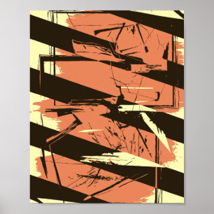 Diagonaal Strepen en Gebroken Vormen Poster