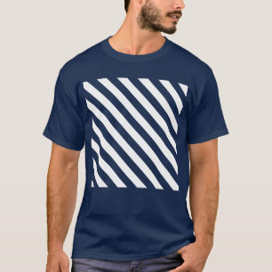 Diagonaal Strepen Mono Patroon  T-shirt