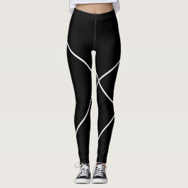 Diagonaal Strepen Op Zwart en Wit Leggings