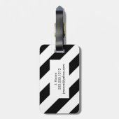 Diagonaal Stripe Monogram Bagagelabel - koraal (Achterkant verticaal)