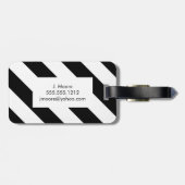 Diagonaal Stripe Monogram Bagagelabel - limoen (Achterkant horizontaal)