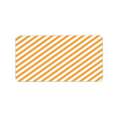 Diagonaal Stripe Oranje patroon Etiket (Voorkant)