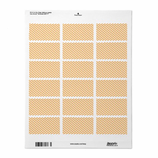 Diagonaal Stripe Oranje patroon Etiket (Full Sheet)