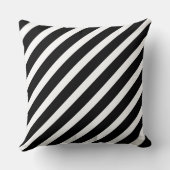 Diagonaal Striped Black & White Kussen (Achterkant)