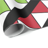 Diagonaal Stripes Green Red Triangles Patroon Cadeaupapier (Rol Hoek)