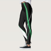 Diagonaal Stripes Patroon zwart-wit Leggings (Links)