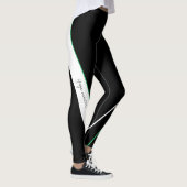 Diagonaal Stripes Patroon zwart-wit Leggings (Rechts)