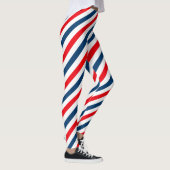 Diagonaal Strippatroon Tricolor Leggings (Rechts)
