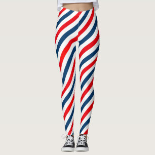 Diagonaal Strippatroon Tricolor Leggings