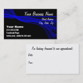 Diagonaal stromende blauwe strepen afsprakenkaartje (Voorkant / Achterkant)