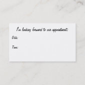 Diagonaal stromende blauwe strepen afsprakenkaartje (Achterkant)