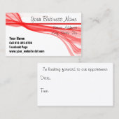 Diagonaal stromende rode strepen afsprakenkaartje (Voorkant / Achterkant)