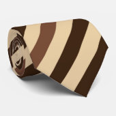 Diagonaal Stropdas met bruine en beige strepen (Opgerold)