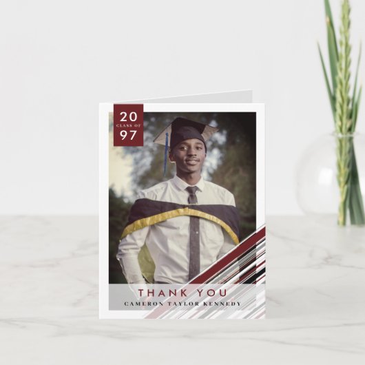 Diagonaal tinnen stijlvol Afstuderen Foto Kaart (Voorkant)