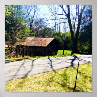 Diagonaal uitzicht een rustieke 100 jaar oude schu poster