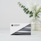 Diagonaal V2 - Wit - Metaal Abstract Visitekaartje (Staand voorkant)