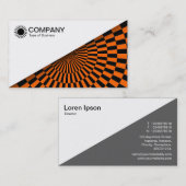 Diagonaal V2 - Wit - Op-Art Oranje Visitekaartje (Voorkant / Achterkant)