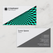 Diagonaal V2 - Wit - Op Art Turquoise Visitekaartje (Voorkant / Achterkant)