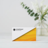 Diagonaal V2 - Wit - Oranje marmer Visitekaartje (Staand voorkant)