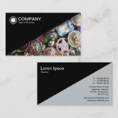 Diagonaal V2 - Zwart - Bling Visitekaartje (Voorkant / Achterkant)