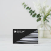 Diagonaal V2 - Zwart - Metaal Abstract Visitekaartje (Staand voorkant)