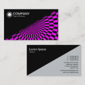 Diagonaal V2 - Zwart - Op Art Magenta Visitekaartje (Voorkant / Achterkant)