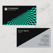 Diagonaal V2 - Zwart - Op Art Turquoise Visitekaartje (Voorkant / Achterkant)