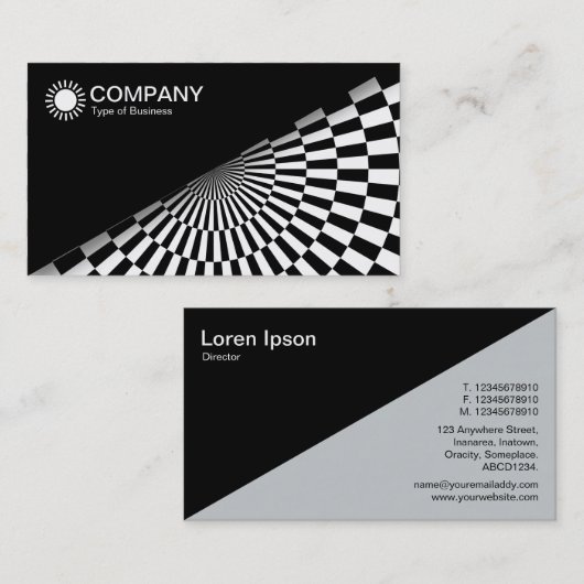 Diagonaal V2 - Zwart - Op Art zwart en wit Visitekaartje (Voorkant / Achterkant)