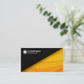 Diagonaal V2 - Zwart - Oranje marmer Visitekaartje (Staand voorkant)