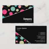 Diagonaal V3 - Zwart - Spots en cirkels 150816 Visitekaartje (Voorkant / Achterkant)