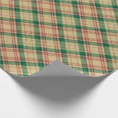 diagonaal van  beige groene rode vlekvormig patroo cadeaupapier (Hoek)