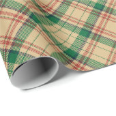 diagonaal van  beige groene rode vlekvormig patroo cadeaupapier (Rol Hoek)