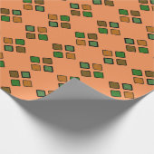 Diagonaal vierkant Oranje Groen op om het even wel Cadeaupapier (Hoek)