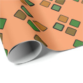 Diagonaal vierkant Oranje Groen op om het even wel Cadeaupapier (Rol Hoek)