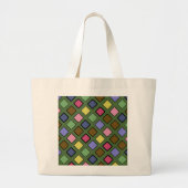 Diagonaal vierkant plus op elke kleur grote tote bag (Voorkant)