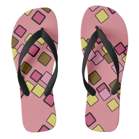 Diagonaal vierkantsroos teenslippers (Voetbed)