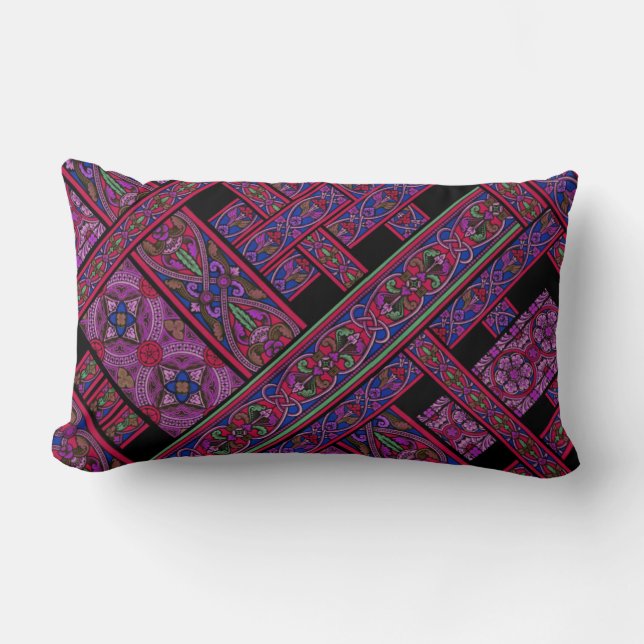 Diagonaal Violet Aurora Lumbar Pillow Kussen (Voorkant)