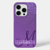 Diagonaal Violet Paars glitter gradient ombre Case-Mate iPhone Case (Achterkant)