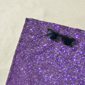 Diagonaal Violet Paars glitter gradient ombre Strandlaken (In situ)