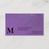 Diagonaal Violet Paars glitter gradient ombre Visitekaartje (Achterkant)